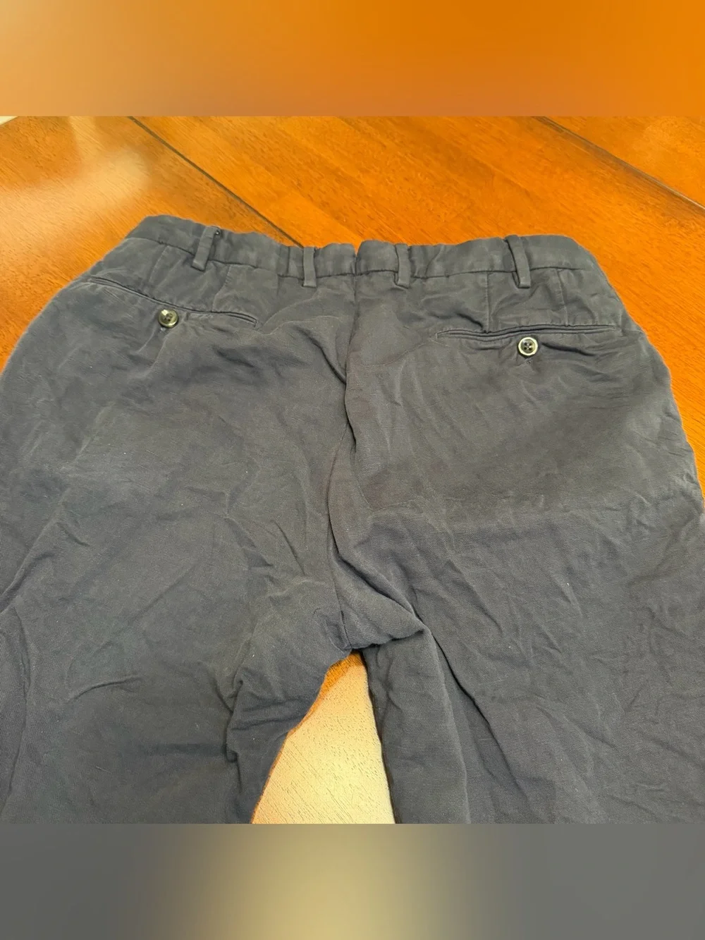 Incotex Slowear Chinolino Mens Navy Blue Linen Cotton Trousers Chino Pants 34x32